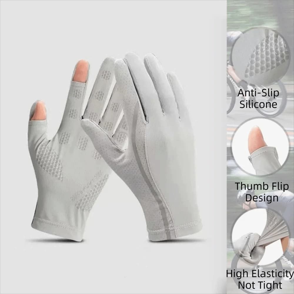 Non-Slip Sun Protection Gloves Waterproof highly Elastic Ice Silk Riding Gloves Comfortable Reflective Summer Driving Mittens