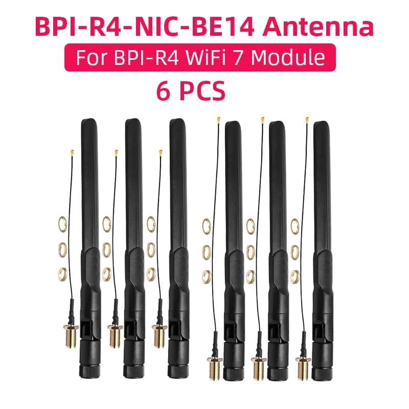 Banana Pi BPI-R4 BPI-R4-NIC-BE14 WiFi 7 Module Antennas for Banana Pi R4