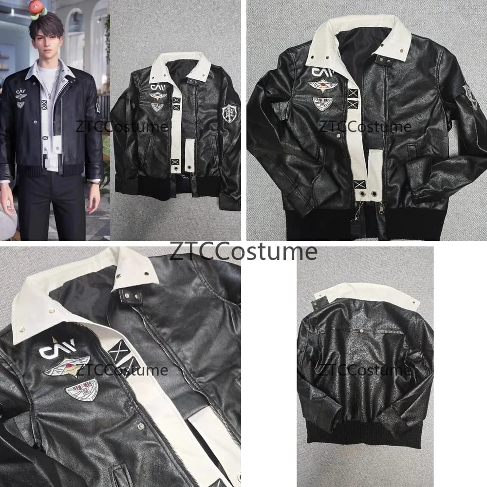 Costume da Cosplay Caleb, Giacca Uniforme da Pilota del Gioco Love and Deepspace per Uomo, Outfit per Halloween, Carnevale e Feste a Tema