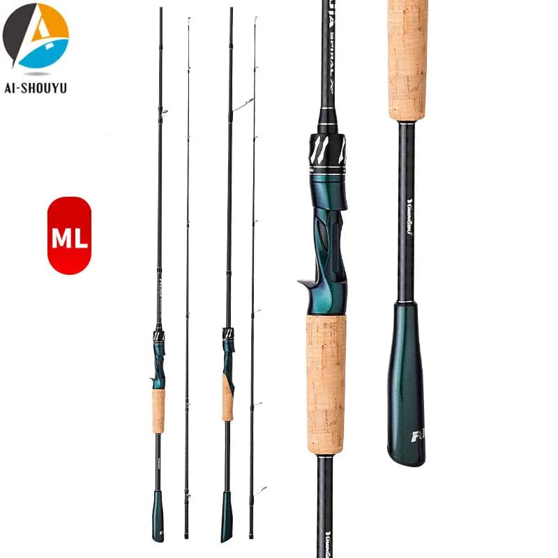 Canna da Pesca AI-SHOUYU Nuova 1.98m/2.13m/2.28m 2 Sezioni Spinning/Casting per Lure 4-18g in Carbonio ad Alta Resistenza