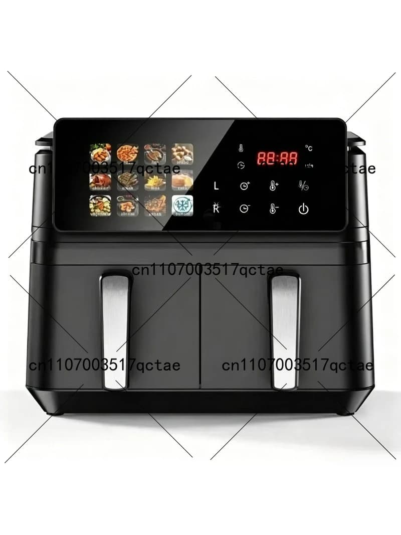 Friggitrice ad Aria Digitale a Doppia Zona 12-in-1 con Doppio Cestello, 10L, Cottura Indipendente, in Acciaio Inossidabile Quadrato