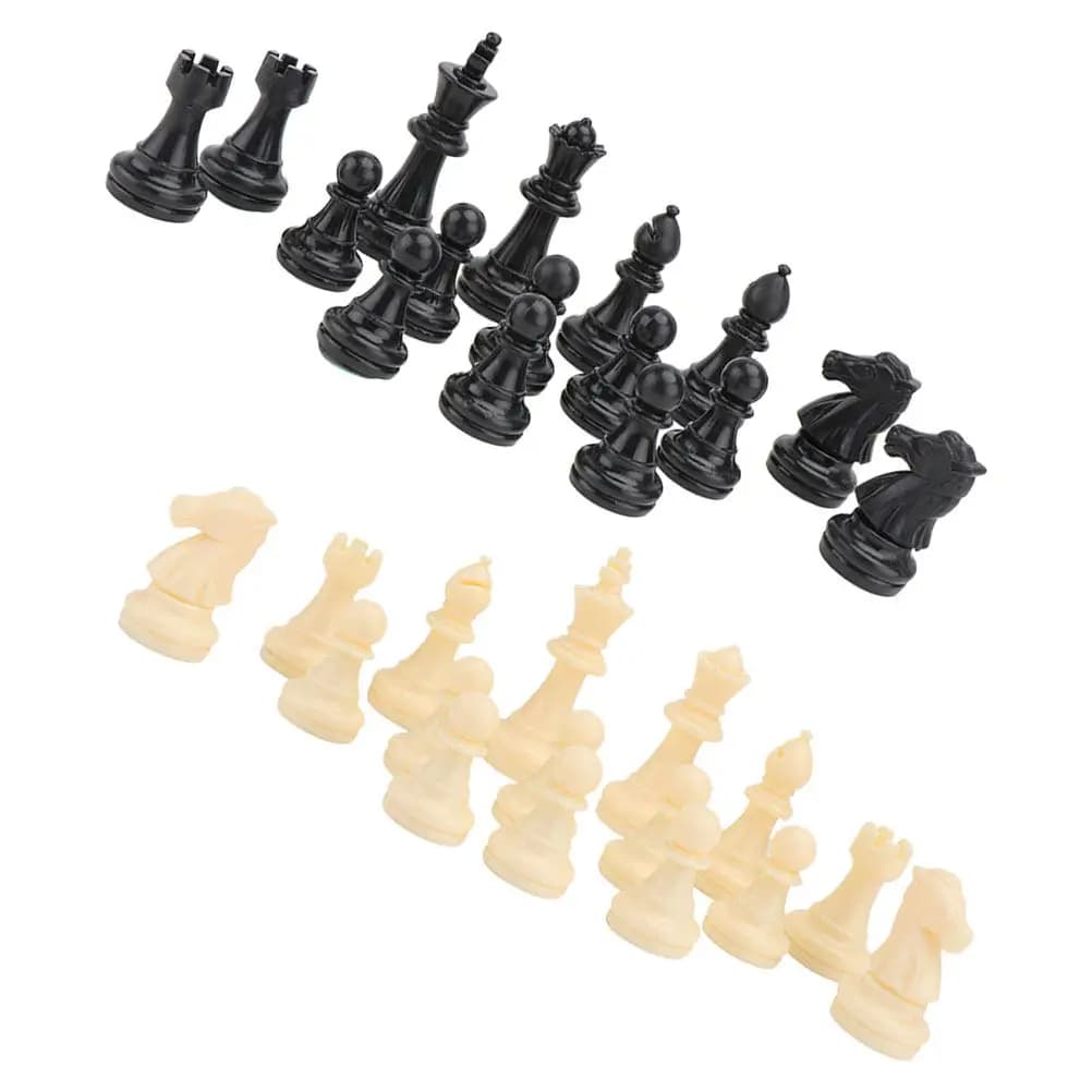 Set di Scacchi in Plastica, 32 Pezzi Inclusi, Versatile per Qualsiasi Scacchiera Standard, per Adulti, Tornei e Viaggi