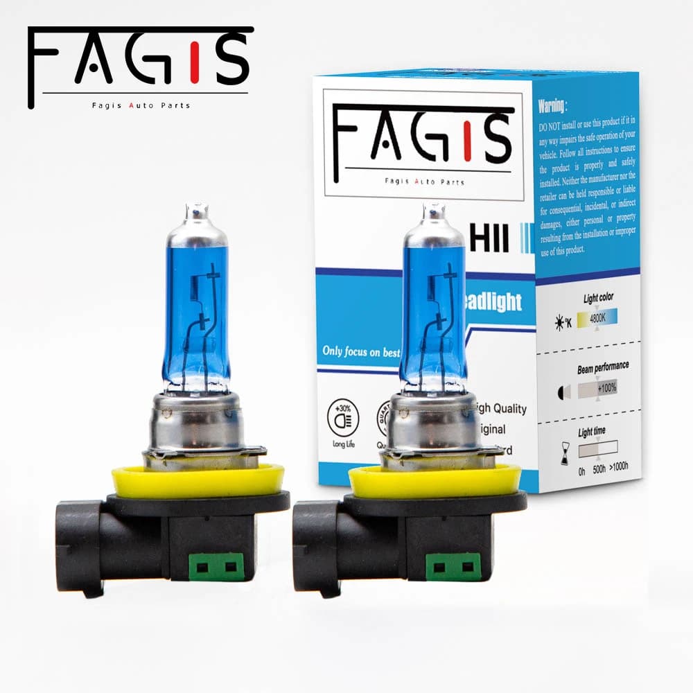 Fagis 2 pezzi H11 12V 55W 4800K super bianco faro automatico lampada frontale fendinebbia per auto lampadina alogena