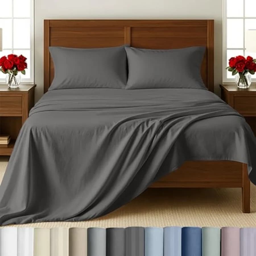 Split-King Sheet Set - 500 Wire, 100% Satin Cotton, Breathable, Luxury Bed Sheets Split King