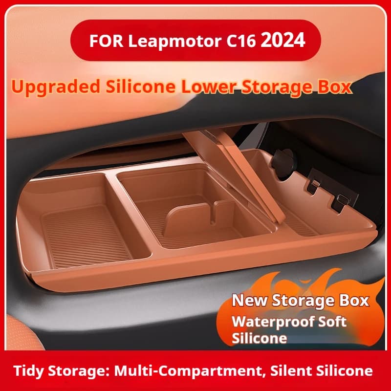 Scatola di immagazzinaggio in silicone per Leapmotor C16 2024 Modello Console centrale Modifica Pad antiscivolo Accessori auto Decorazione organizzatore