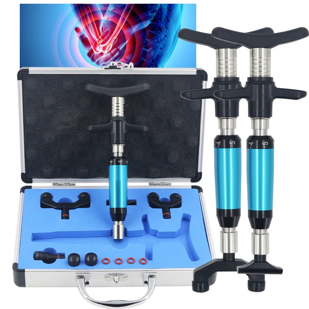 300N Chiropractic Adjustment Tool, Vertebral Column Manual Therapy Gun with 4 Heads, Body Massage