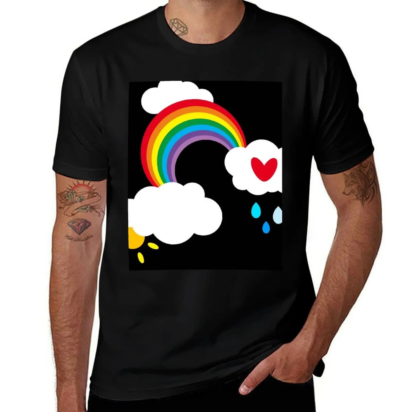 Rainbow Weather Pattern 14 T-Shirt Active Wear Sports T-Shirt for Men