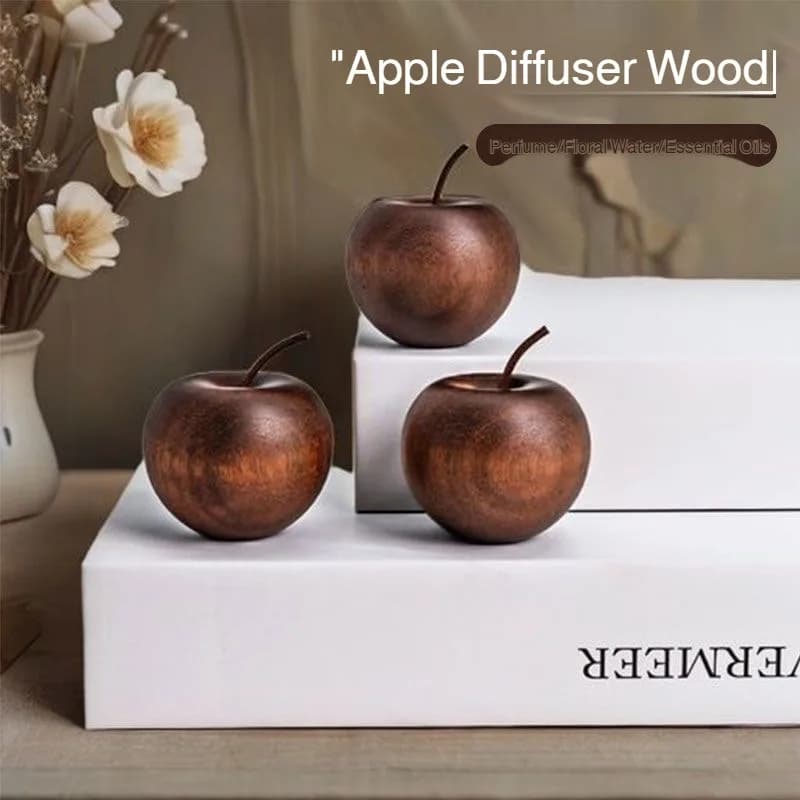 1/3Pcs Wooden Apple Shaped Essential Oil Diffuser Fragrance Diffuser For Home Bathroom Car Decoration