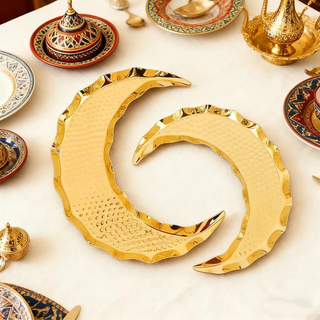 Vassoio da tavolo da pranzo in metallo artigianale per festival del Medio Oriente, vassoio portaoggetti per torte di frutta secca, ornamento per la casa