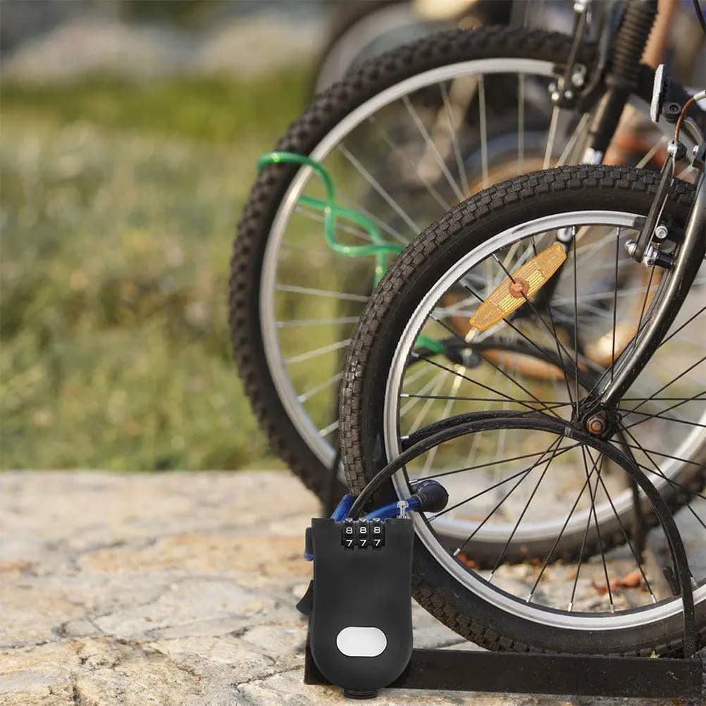 2 Pezzi Lucchetto a Cavo Retrattile Robusto e Estensibile per Snowboard, Biciclette, Passeggini, Caschi, Monopattini - Sicurezza Quotidiana