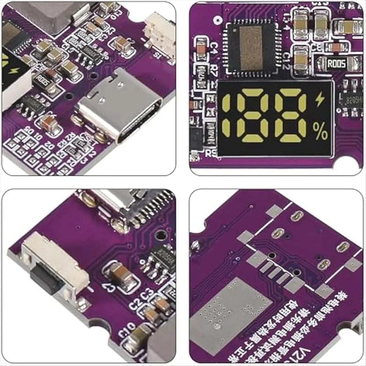 ABNJ 2 pieces 22.5 W Power Bank bidirectional fast charging module mobile power circuit with USB support type C PD/QC3.0 2.0