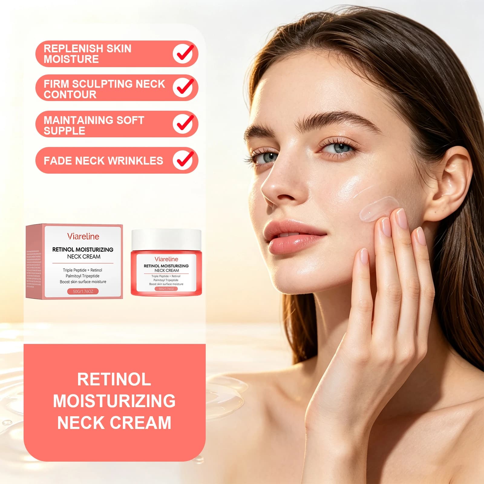Retinol Firming Neck CreamAnti Aging Wrinkle Moisturize Boost Sagging Skin Lifting Care Peptide Collagen Tightening Neck Cream