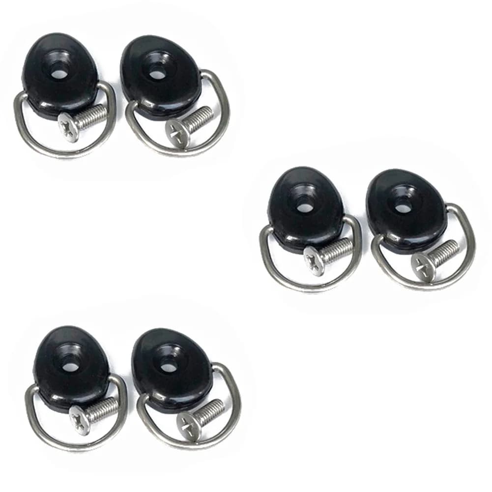 6x For Kayak Paddle D Ring Tie Down Loops with Stainless Steel Shackles for Boat Canoe Fishing Rigging Fitting Buckle Secure Fit