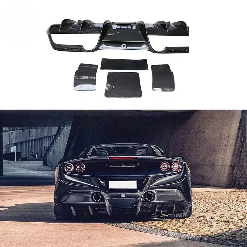 Labbro diffusore posteriore in fibra di carbonio di nuovo arrivo per aggiornamento Ferarri F8 in stile Novi