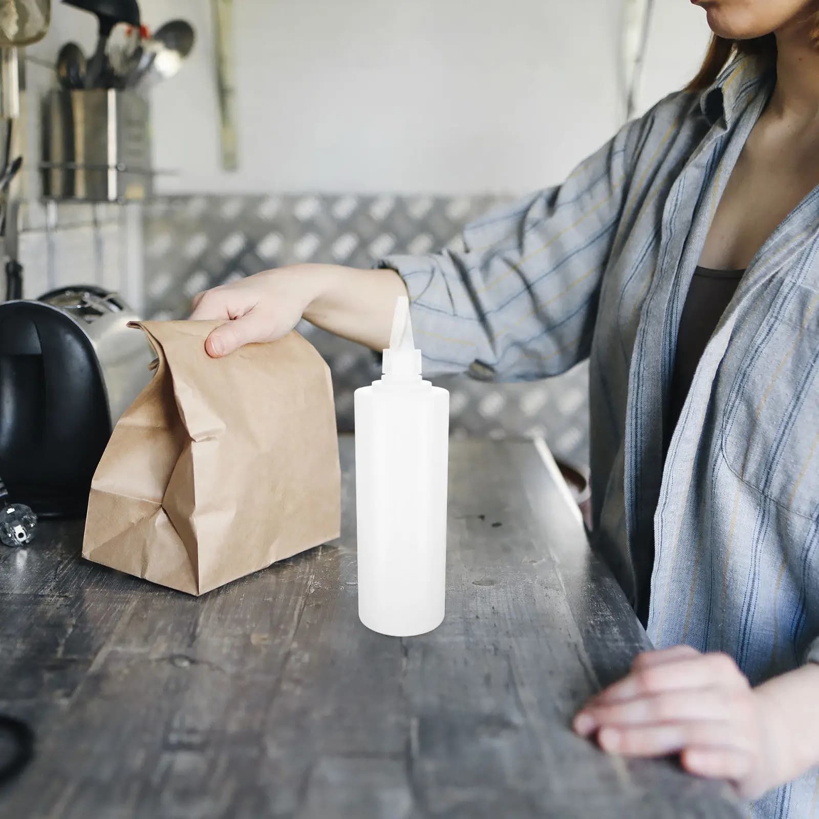 Set di 8 Bottiglie Trasparenti per Condimenti, Riutilizzabili e Spremibili, per Salse, Condimenti, Sciroppi, Mostarda e Ketchup in Cucina