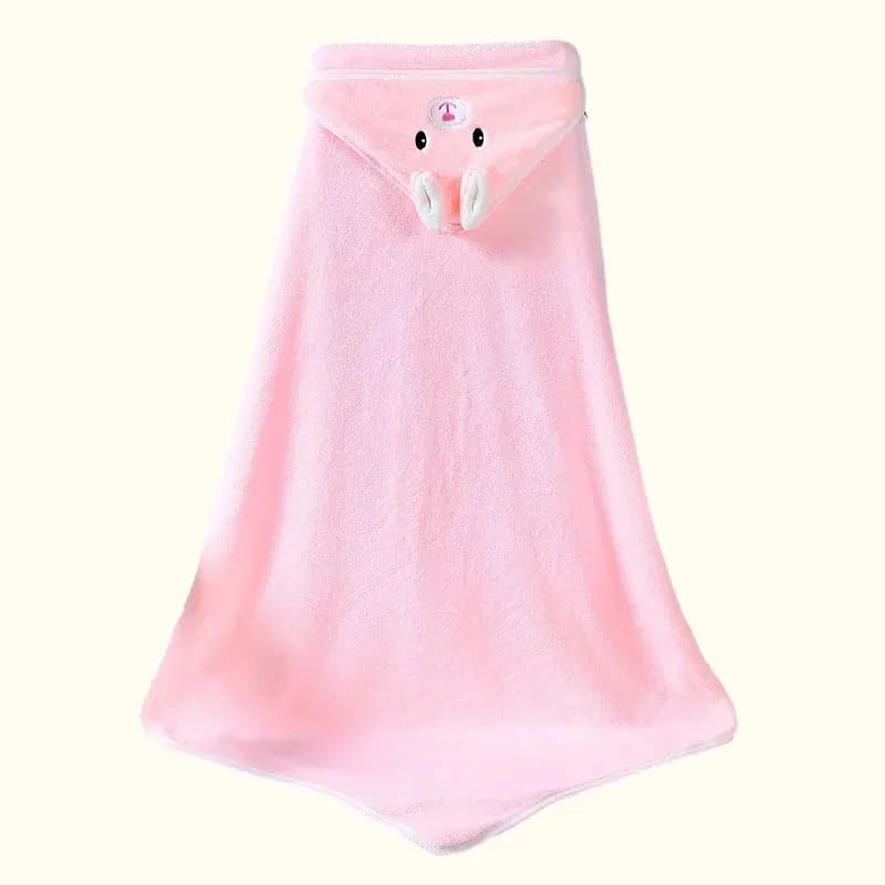 Children Hooded Bath Towel Cute Soft Coral Velvet Fleece Blanket Cartoon Animal Style Newborn Bathrobe Quilt Washcloth