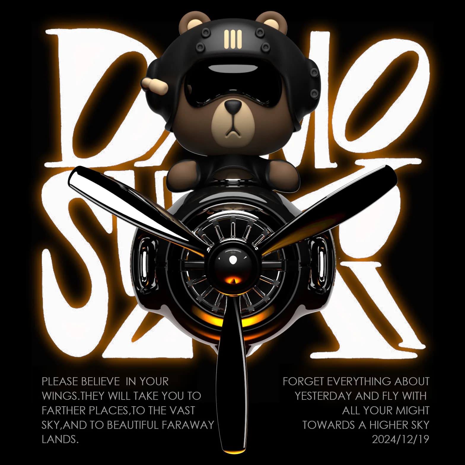 New Nodding BOBO Bear Airplane Car Vent Clip Rotary Diffuser Flavors Diffuser Creative accessories for car fragrance ornaments