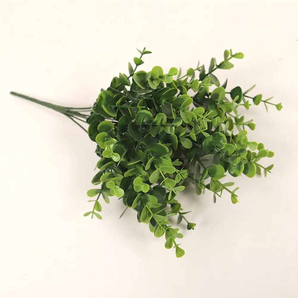 2Pcs Artificial Eucalyptus Leaf Stems Simulated Green Plants Home Decorations Wedding Party Birthday Shower Beach Jungle Party