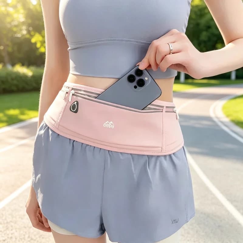 Sports Waist Belt for Men Women, Breathable Running Phone Pouch, Scratch-Resistant Sweat-Proof Durable for Marathon Fitness Gym