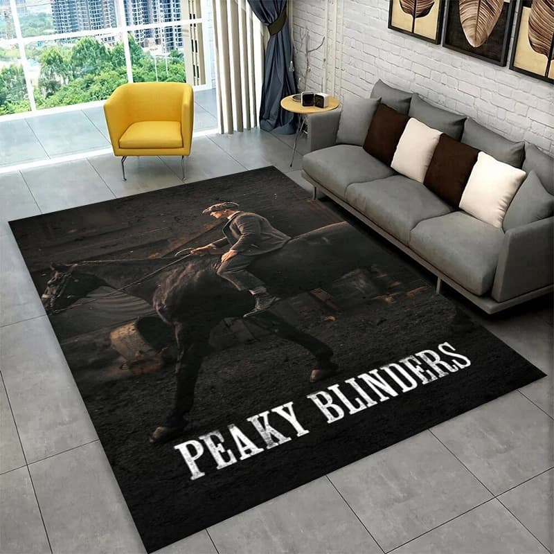Classic P-Peaky Blinders Tommy Shelby Non-Slip Area Rug for Living Room,Bedroom,Playroom,Soft Carpet Floor Mat Home Decor Rug