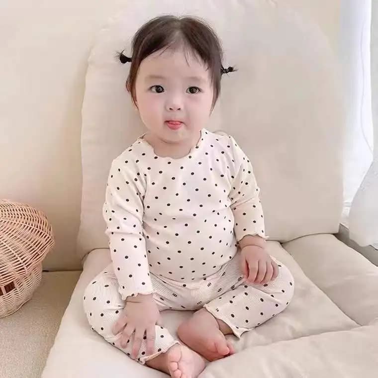 2026 New Korean Home Clothes Baby Girls Summer Pajamas Suits Two-piece Print Tshirt 1-8 Years Long Sleeve Tops+Pants