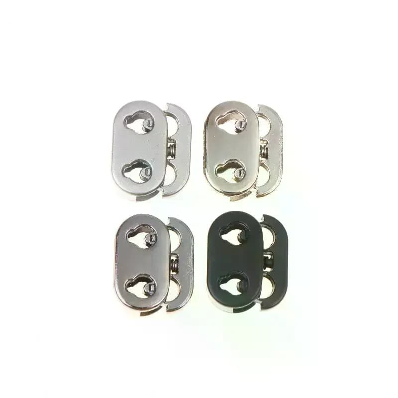10Pcs 2 Hole Shock Cord Rope Stopper Alloy Spring Buckles Metal Cord Lock For Clothes Replacement Hoodie Shoes Bag Crafts