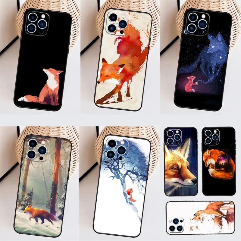 Watercolor Painting The Fox Case For Xiaomi 17 Pro Max 15 14T 15T 17T Pro POCO F9 Ultra F5 F6 F7 F8 X5 X6 X7 X8 Pro Cover