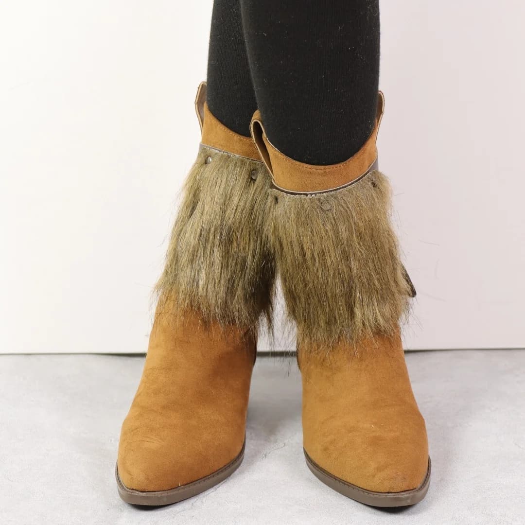 Leggings Medievali in Finta Pelliccia Caldi, Stivali Pelosi per Cosplay, Costume da Vichingo, Cavaliere, Cacciatore, Pirata con Copri-Piedi e Cintura
