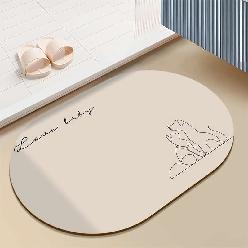 Giappone JHMO tappetino da bagno porta WC morbido fango diatomea tappetino assorbente antiscivolo tappetino per piedi ad asciugatura rapida tappetino ovale