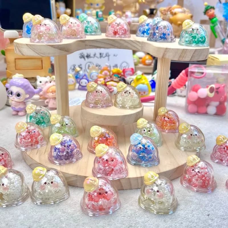Poached Egg Iridescent Party Series Blind Box Mini Bean Toys Mystery Box Cute Action Figure Model Desktop Ornament Kawaii Gift
