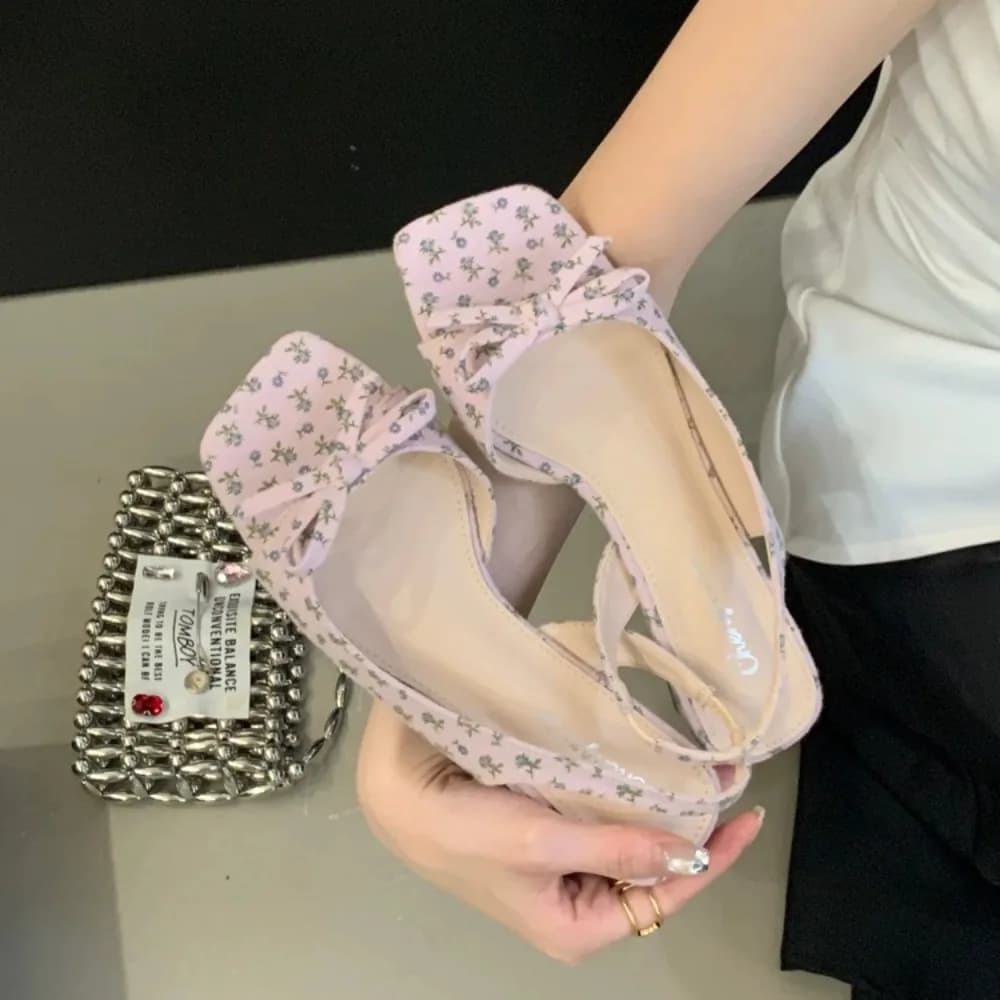 Nuovi Sandali Estivi da Donna con Tacco Alto, Cinturino Posteriore con Fiocco, Punta Aperta e Elegante Cinturino Singolo