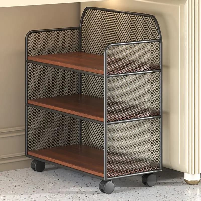 Office Desk underneath Storage Rack Stand Small Bookshelf Student Textbook File Folder Multi-layer Placement Shelf Nordic Sty...