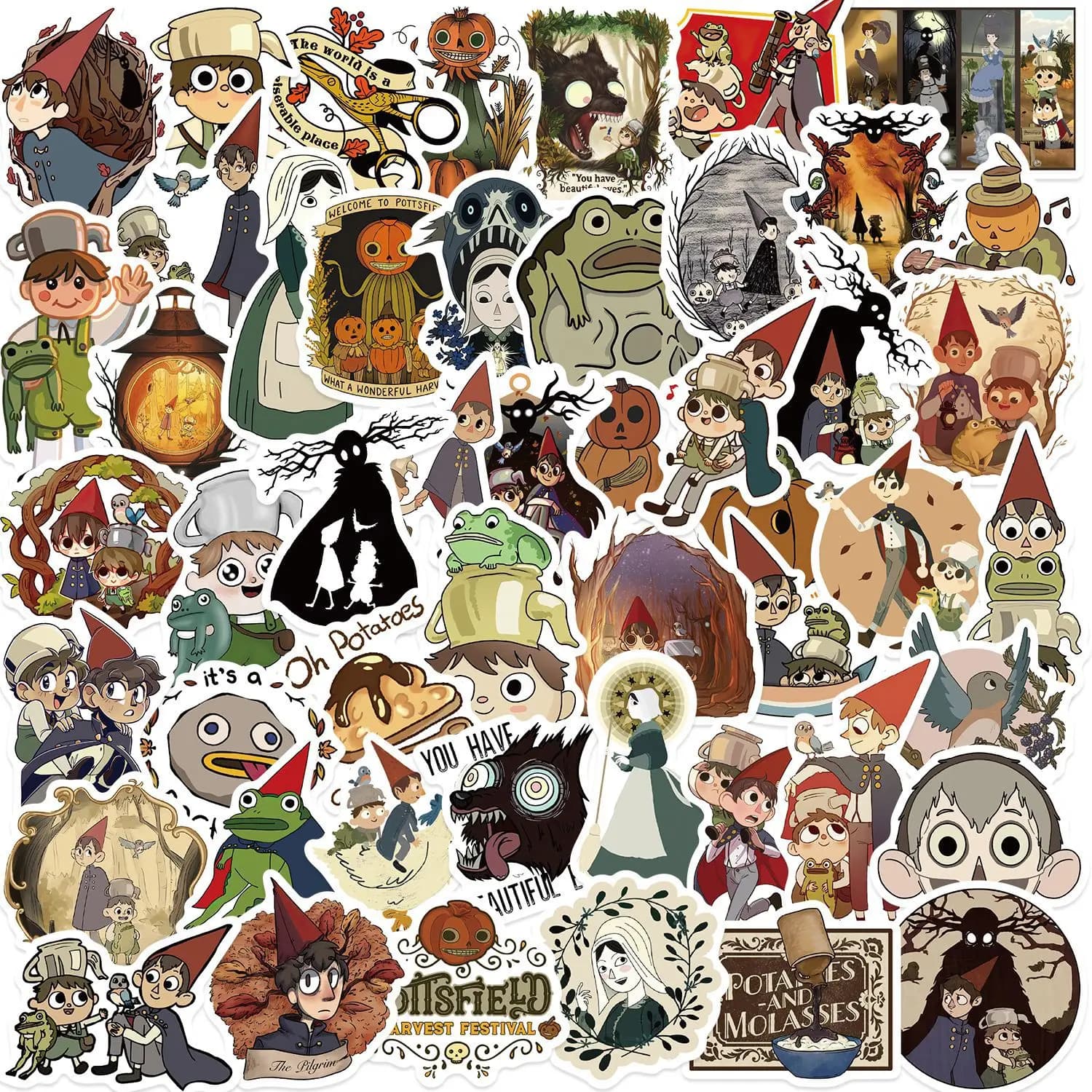 10/50 pezzi di animazione del fumetto sopra il giardino adesivo da parete carino graffiti fai da te tazza per bagagli notebook skateboard adesivo impermeabile giocattolo