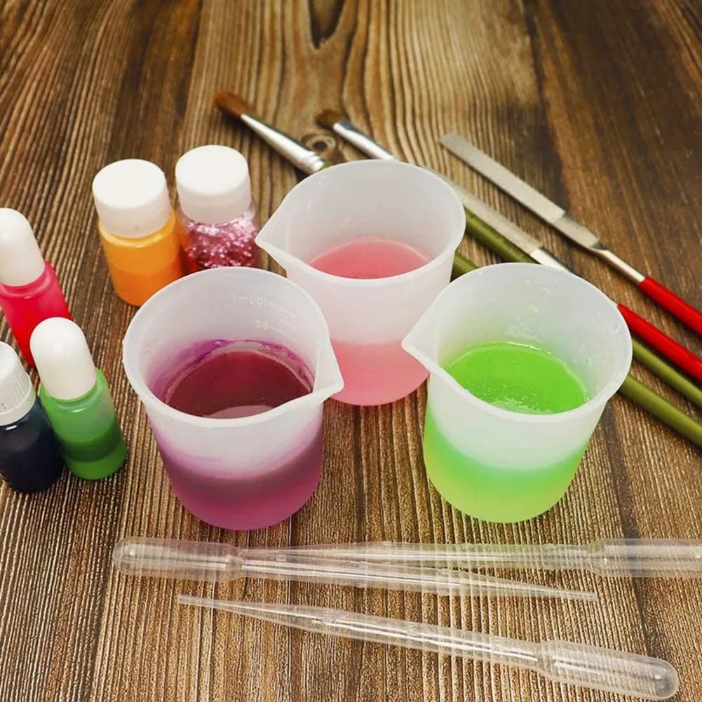 Tazze dosatrici in silicone ABYA per resina epossidica, accessori per resina con tazze in silicone da 250 e 100 ml per resina, stampi, creazione di gioielli