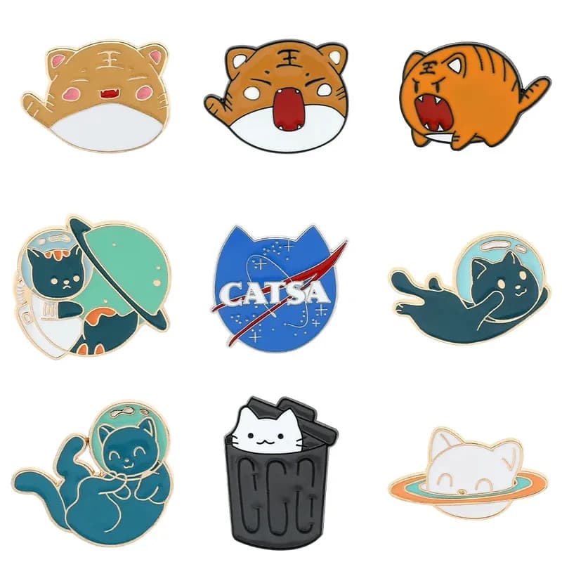 Fashionable animal badge shape cartoon metal accessories wholesale Backpack Pin Decorative Nappy Brooch for Cap Clothes
