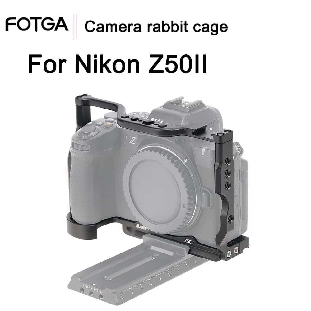 FOTGA Z50II Camera cage protection frame for Nikon Z50 II SLR Cold Sledge Support for vertical recovery monitor DIY extension kit