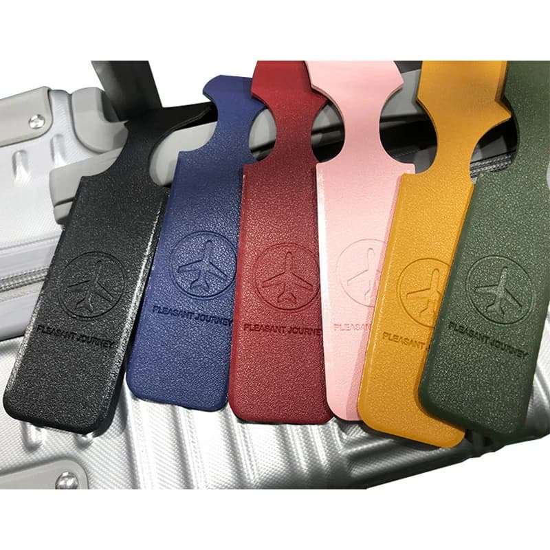1PC Etichetta per bagagli in pelle PU Etichetta identificativa per valigia portatile Etichetta per bagagli Borsa d'imbarco Etichetta Nome ID Indirizzo Titolare Accessori da viaggio