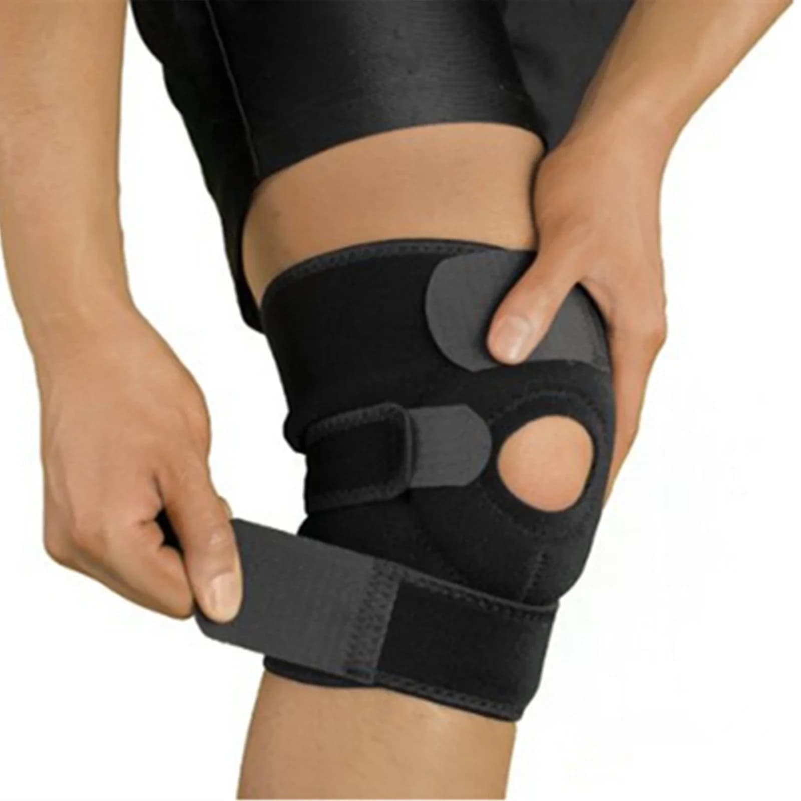1pc adjustable compression knee rotaulous knee support sleeve tutor woman for pain from arthritis, accident recovery, running