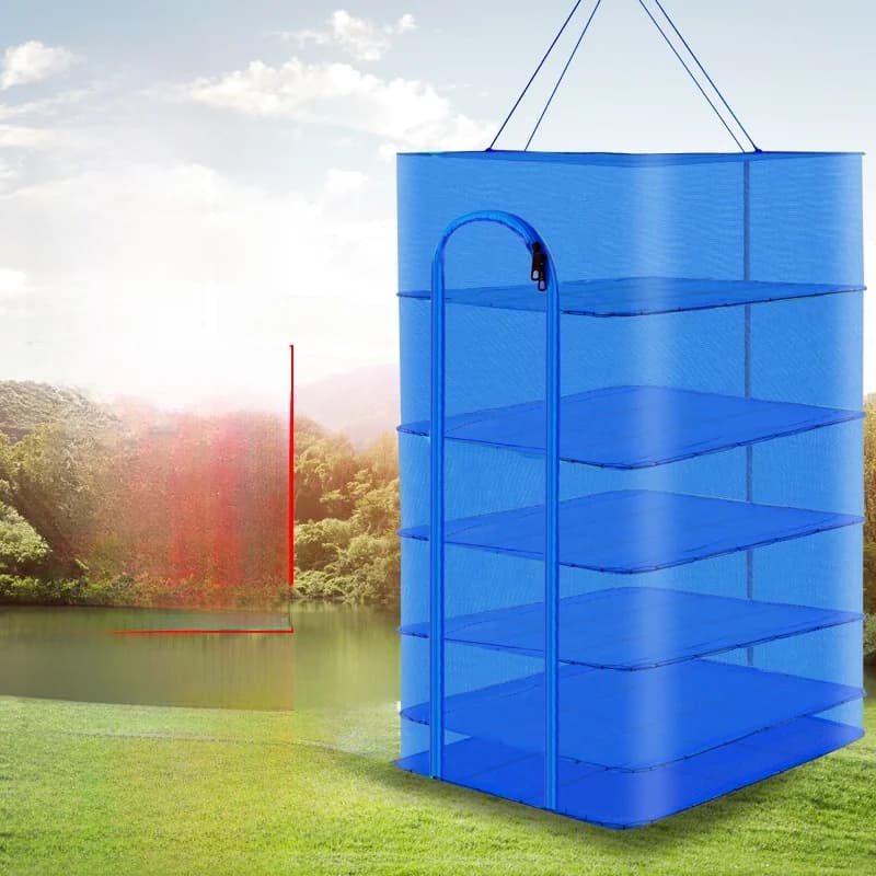 Large Size Fish Net Drying Rack Sun Drying Mesh Fly Proof Cage Home Food Drying Tool for Fishing Gear Outdoor Camping Travel