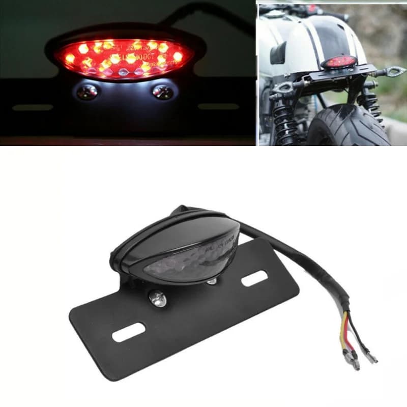 Supporto per lampada fanale posteriore per targa freno posteriore a LED 12V per moto per Honda Cafe Racer ATV Accessori per bici da cross
