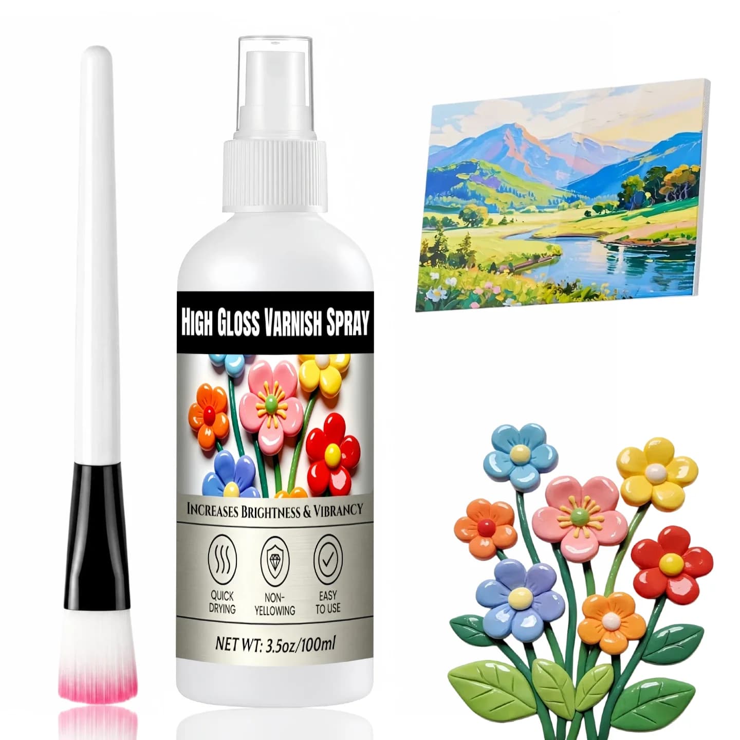 Acrylic Paint Sealer Spray Temporary Fixative, Christmas Holiday Artwork, Instant Fixation For Pastels Pencil Sketching