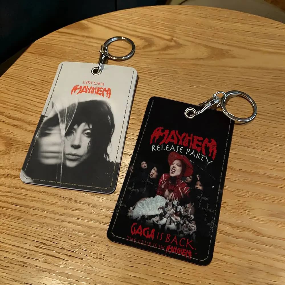 Cantante Lady Gaga Mayhem Porta carte Portachiavi Portachiavi Serratura per porta Custodia protettiva per accesso per regalo di sicurezza
