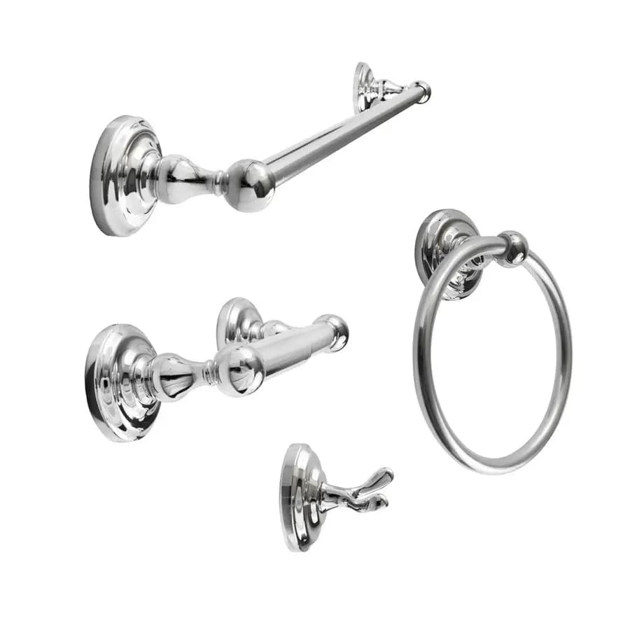 Set di Accessori Moderni ROBIKI in Argento per Bagno, Include Gancio per Accappatoio, Porta Carta Igienica, Anello Porta Asciugamani, 24 Barre Porta Asciugamani, Robusto