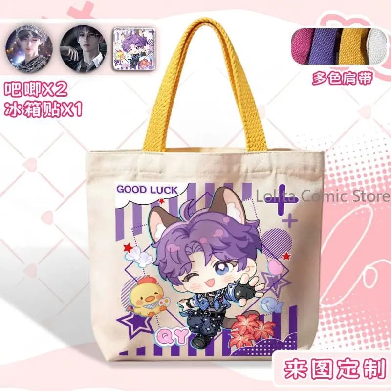Anime 2026 Spot Game Love and Deepspace Cosplay Sylus Zayne Caleb Rafayel Xavier Q Version Contrasting Color Canvas Bag Prezzie