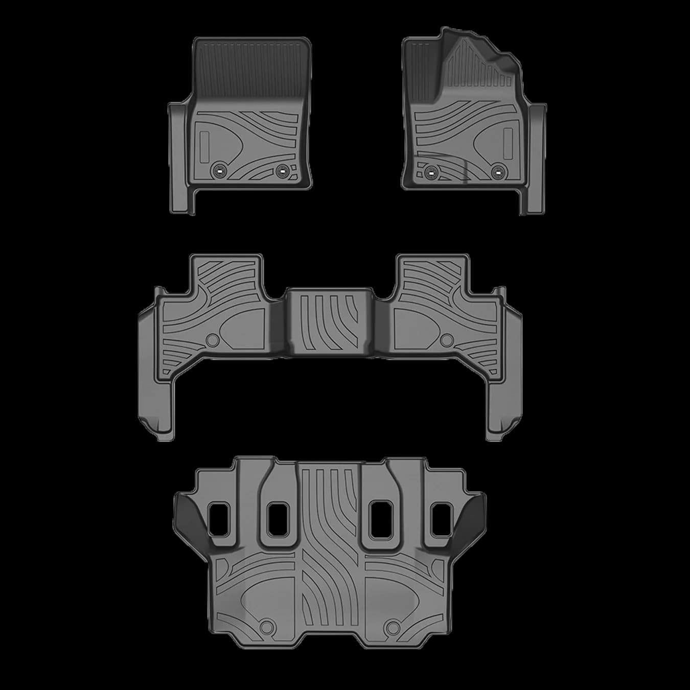 [RHD]LAND -CRUISER（7seats） 2021-2025 Four Seasons Waterproof and Anti-Slip TPE Floor Mat for Cars.