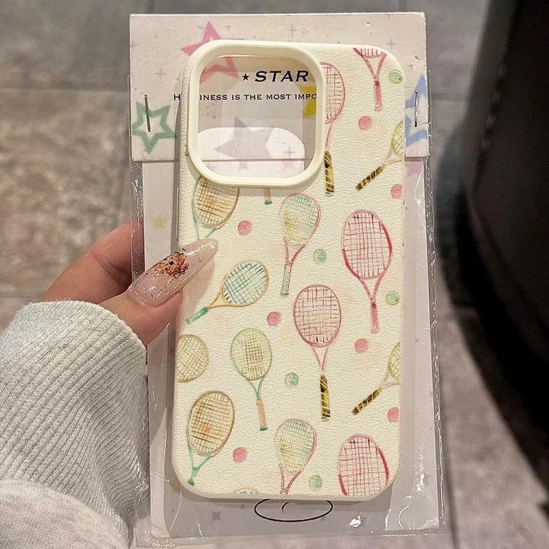 Girl's Pink Tennis Racket Pattern TPU Phone Case For Xiaomi Redmi Note 15 Pro Plus 5G 15 14 13 12 11 Redmi 13 15C 14C 13C Cover