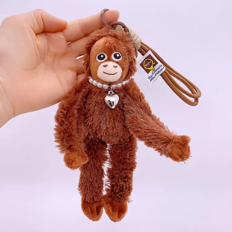 Ciondolo Scimmietta Carina da 20 cm, Peluche Morbido, Bambola di Peluche da Appendere, Ciondolo per Borsa, Portachiavi per Zaino, Bambole di Peluche