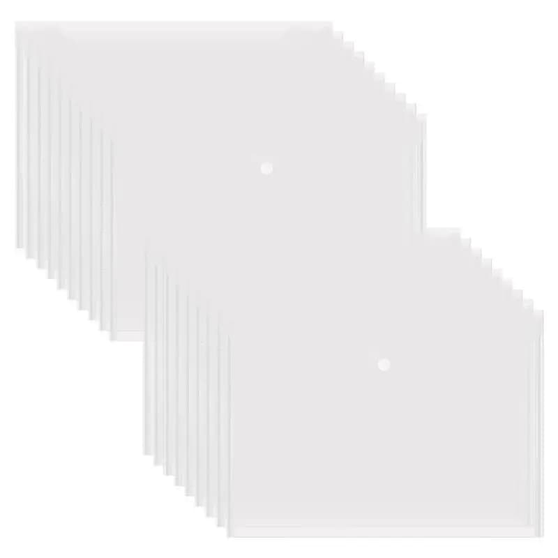100PCS A4 Folder Bag Transparent Plastic Water Resistant File Holder File Paper Office Supplies Documents Protectors