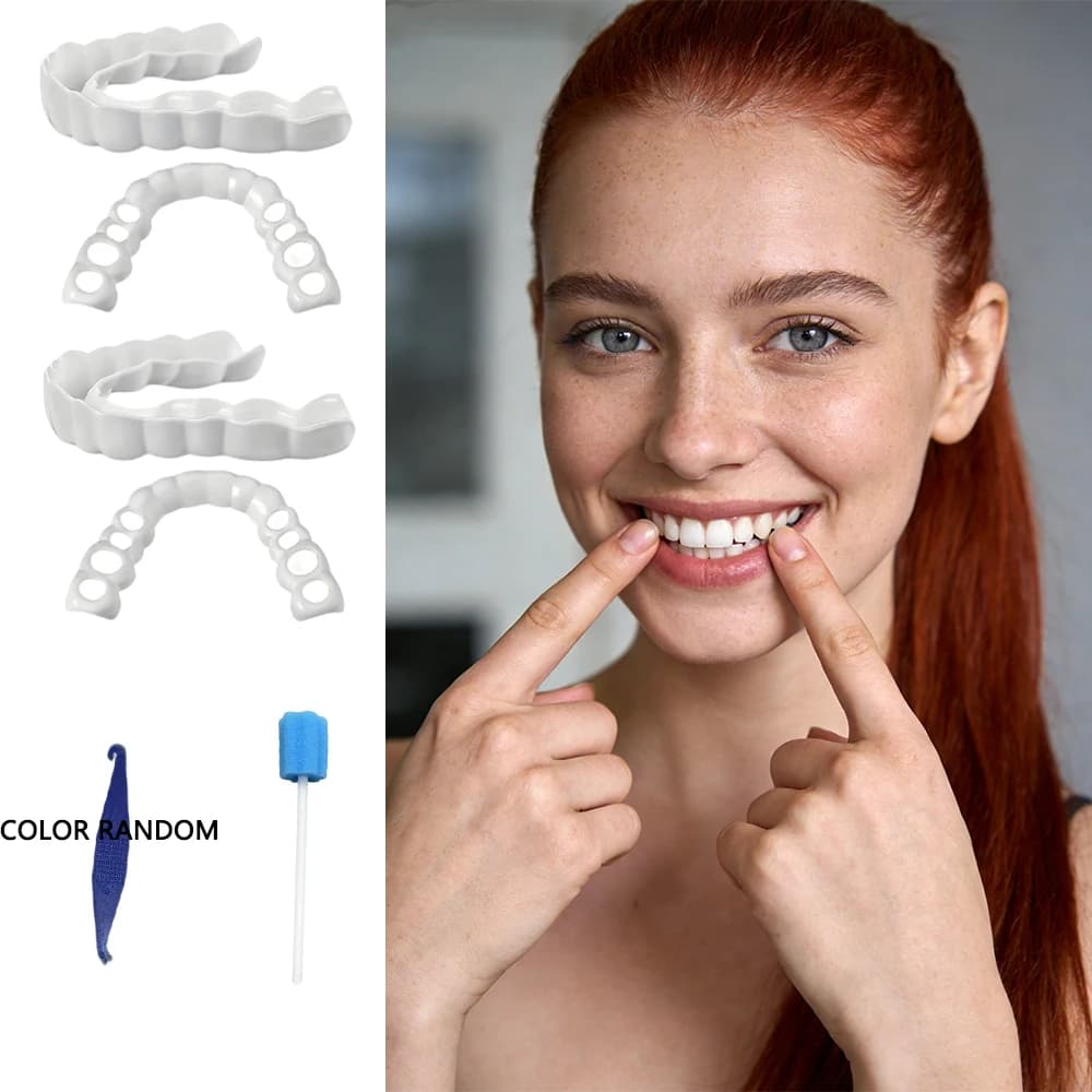 Nuove Faccette Dentali Ultra Sottili Riutilizzabili per Sbiancamento Istantaneo, Design che Non Influenza la Fonetica H2931