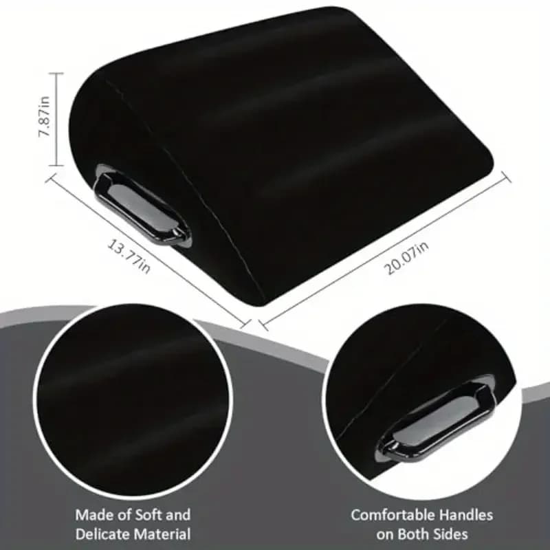 Triangolo Gonfiabile in PVC Floccato Nuovo Cuscino per Posizioni Sessuali, Cuscino Multifunzionale Portatile, Cuscino Lombare, Cuscino Erotico